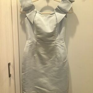 Alexia Maria Silk Light blue Mini Bow Dress